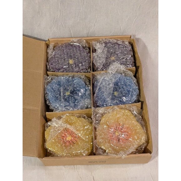 NOS Floating Candles Flowers Home Interiors Pansies Set Of 6 Garden Party Vtg - Picture 13 of 16